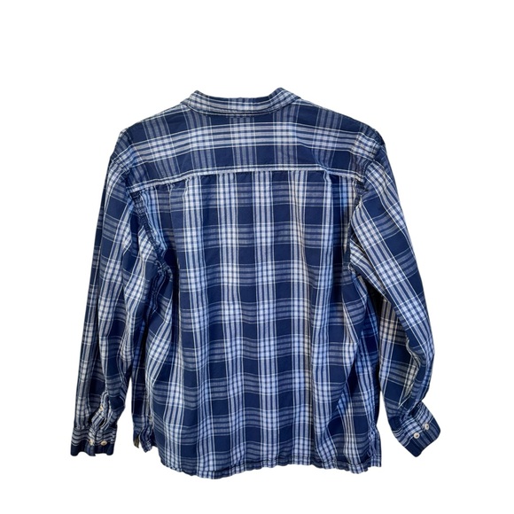 Tommy Bahama Blue and White Plaid Men's Long Sleeve Shirt - Picture 2 of 5